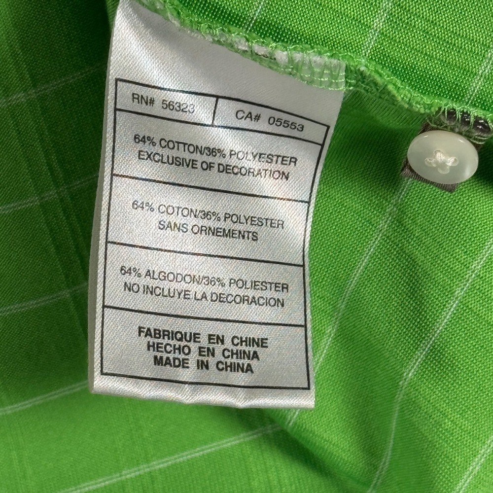 Nike Fit Dry Tigerwoods Polo Shirt Men Large Green Windowpane Comfort Golf Sport - Picture 9 of 11